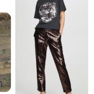 NWT Le Superbe Sequin Chino Pants - Black and Rust